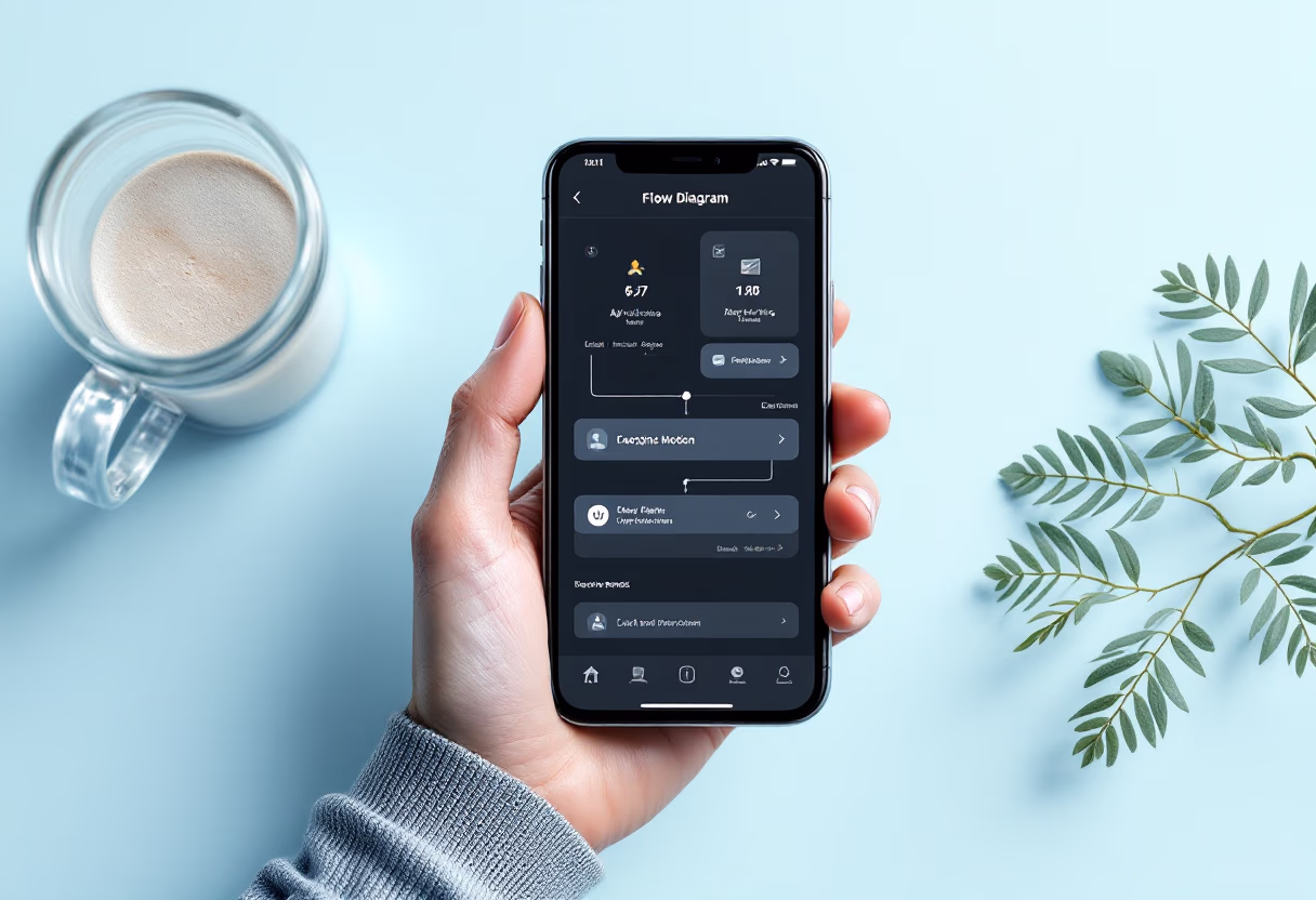 [interface] graphic design of app flow diagram (for a consumer apps)